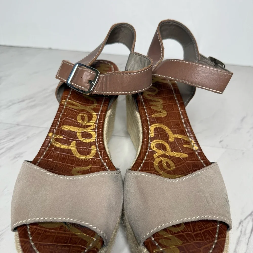 Sam Edelman Dimitree Gray Suede Espadrille Wedge Sandal 10M